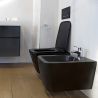 Bidet Alfonso, Mattschwarz, Power Colour, 52x35cm, Wandmontage, mit Überlauf