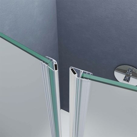 Duschtür EGO-24D, 6 mm Sicherheitsglas, sandgestrahlt, 180°-Öffnung, Maße 100 x 195 cm, Nano-Easy-Clean-Beschichtung