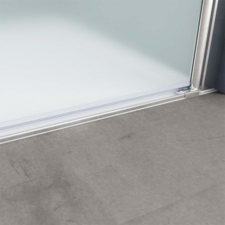 Duschtür EGO-24D, 6 mm Sicherheitsglas, sandgestrahlt, 180°-Öffnung, Maße 100 x 195 cm, Nano-Easy-Clean-Beschichtung