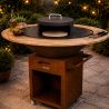 Pizzaofen Nexus Ø45 cm, Cortenstahl 1,5 mm, mit Thermometer, kompatibel mit den Grills Aurelius und Avangarde, schwarz