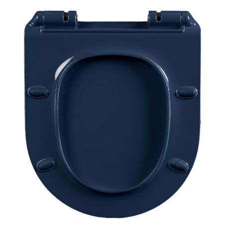 Duroplast-Deckel, Soft-Close-Funktion und Schnellverschlusssystem für die Toilettenschüssel Lazio in Blau-Terrazzo