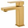 Waschbeckenarmatur, Perlator Waschtischmontage, Mattgold, Mira