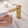 Waschbeckenarmatur, Perlator Waschtischmontage, Mattgold, Mira