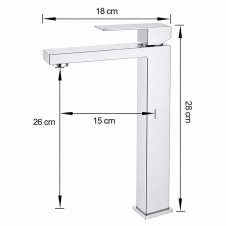 Waschbeckenarmatur, Perlator, Aufsatzmontage, Chrom, Höhe 30 cm, Mira