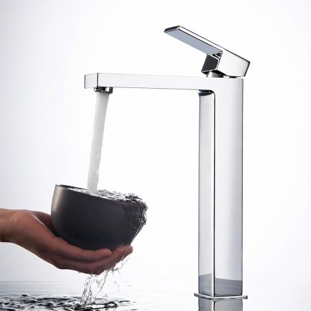 Waschbeckenarmatur, Perlator, Aufsatzmontage, Chrom, Höhe 30 cm, Mira