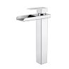 Waschtischarmatur, Wasserfall-Ausführung, Höhe 31,4 cm Aufsatzmontage, Chrom, Cortano