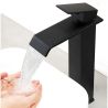 Waschtischarmatur, Wasserfall-Ausführung, Aufsatzmontage, Mattschwarz, Avira