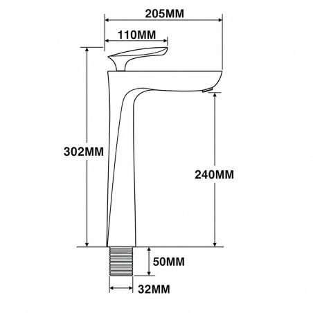Waschbeckenarmatur Brandi, Mattgold, Höhe 30 cm, Aufsatzmontage