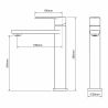 Waschbeckenarmatur, Mattgold, mit Perlator, Edelstahl, Aufsatzmontage, Sereno