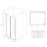 Duschtür EGO-266, ESG-Sicherheitsglas 6 mm, teilweise sandgestrahlt, Nano-Beschichtung, Breiten zwischen 70-100 cm