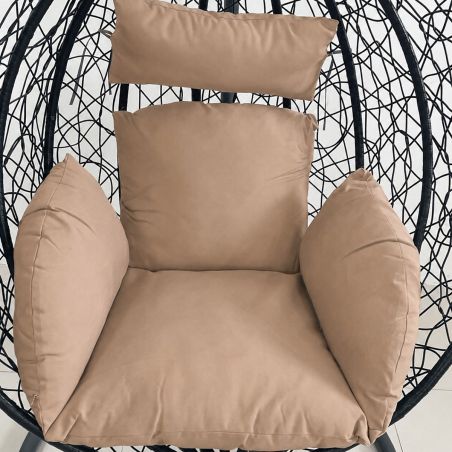 Hängesessel California Black, Entspannungssessel zum Aufhängen, für Garten oder Wohnzimmer, komfortabel und modern