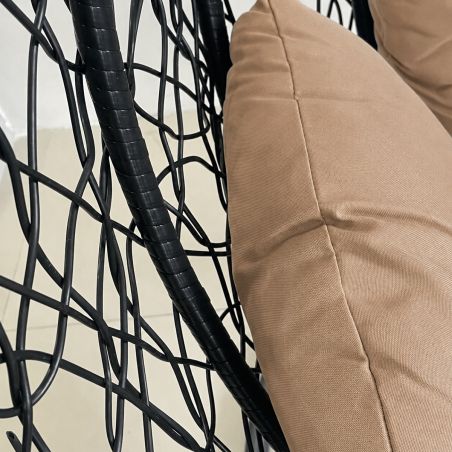 Hängesessel California Black, Entspannungssessel zum Aufhängen, für Garten oder Wohnzimmer, komfortabel und modern