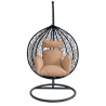 Hängesessel California Black, Entspannungssessel zum Aufhängen, für Garten oder Wohnzimmer, komfortabel und modern