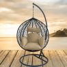Hängesessel California Brown, Entspannungssessel zum Aufhängen, für Garten oder Wohnzimmer, komfortabel, 3D-Rattan
