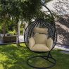 Hängesessel California Brown, Entspannungssessel zum Aufhängen, für Garten oder Wohnzimmer, komfortabel, 3D-Rattan