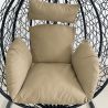 Hängesessel California Brown, Entspannungssessel zum Aufhängen, für Garten oder Wohnzimmer, komfortabel, 3D-Rattan
