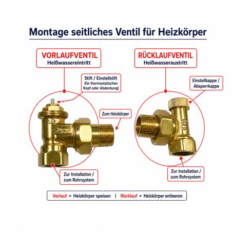 Seitenanschlusshahn, Messing, Anschluss 1/2”, Weiß