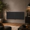 Heizkörper, doppelter Stahlradiator, 42 Elemente, 2017 W, Mattschwarz, 156 x 60 cm, Wohnzimmer oder Zimmer, Alesia