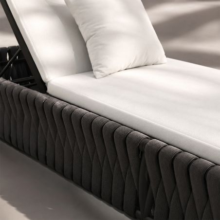 Verstellbare Strandliege mit Matratze, Aluminiumrahmen und EQ-Geflecht, Tenerife, Luxury by EGO