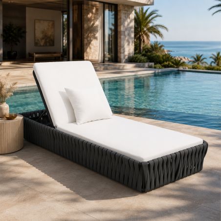 Verstellbare Strandliege mit Matratze, Aluminiumrahmen und EQ-Geflecht, Tenerife, Luxury by EGO