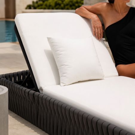 Verstellbare Strandliege mit Matratze, Aluminiumrahmen und EQ-Geflecht, Tenerife, Luxury by EGO