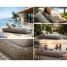 Verstellbare Strandliege mit Matratze, Aluminiumrahmen und Seilgeflecht, Altea, Luxury by EGO