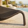 Strandliege, Aluminium, Polyrattan-Geflecht, Blattform, 195x80x45 cm, Braun, Verdi