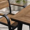 Möbelset für Garten oder Terrasse – Aluminiumgestell, Tisch mit WPC-Tischplatte, 4 Stühle, Eliza