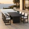 Möbelset für 6 Personen, Garten oder Terrasse, Aluminium, Tisch 213x100 cm + 6 Stühle, 100% Olefin-Gewebe, Mykonos