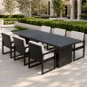 Möbelset für 6 Personen, Garten oder Terrasse, Aluminium, Tisch 213x100 cm + 6 Stühle, 100% Olefin-Gewebe, Mykonos