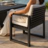 Möbelset für 8 Personen, Garten oder Terrasse, Aluminium, Tisch 213x100 cm + 8 Stühle, 100% Olefin-Gewebe, Mykonos