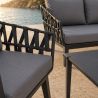 Möbelset für Garten oder Terrasse – Sofa, 2 Sessel, Couchtisch,  Aluminiumrahmen und Seilgeflecht, Ray