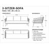 Möbelset für Garten oder Terrasse – Sofa, 2 Sessel, Couchtisch,  Aluminiumrahmen und Seilgeflecht, Ray