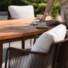 Möbelset für Garten oder Terrasse – Tisch und 8 Stühle, Aluminiumrahmen mit Polyrattan und massivem Teakholz, Tess