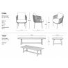 Möbelset für Garten oder Terrasse – Tisch und 8 Stühle, Aluminiumrahmen mit Polyrattan und massivem Teakholz, Tess
