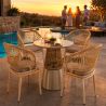 Möbelset für Garten oder Terrasse – Tisch und 4 Stühle, Aluminiumrahmen und Polyrattan-Geflecht, June