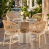Möbelset für Garten oder Terrasse – Tisch und 4 Stühle, Aluminiumrahmen und Polyrattan-Geflecht, June