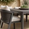 Möbelset für Garten oder Terrasse – Tisch aus Aluminium und 8 Stühle, Aluminiumrahmen und Polyrattan, Dunkelgrau, Dalia