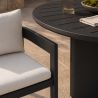 Möbelset für 4 Personen, Garten oder Terrasse, Aluminium, runder Tisch und 4 Stühle, 100% Olefin-Gewebe, Costa Rica
