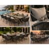 Möbelset für 8 Personen, Garten oder Terrasse, Aluminium, ausziehbarer Tisch mit Steinplatte, Seilgeflecht, Maldives