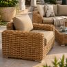Möbelset, Garten oder Terrasse, Sofa, 2 Sessel, Kaffeetisch, Aluminiumgestell, Polyrattan, Augusta