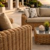 Möbelset, Garten oder Terrasse, Sofa, 2 Sessel, Kaffeetisch, Aluminiumgestell, Polyrattan, Augusta