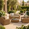 Möbelset, Garten oder Terrasse, Sofa, 2 Sessel, Kaffeetisch, Aluminiumgestell, Polyrattan, Augusta