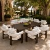 Möbelset für 8 Personen, Garten oder Terrasse, Aluminium, Tisch 214x102 cm + 8 Stühle, 100% Olefin-Gewebe, Bora Bora