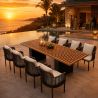 Möbelset für Garten oder Terrasse, Teakholztisch mit 8 Stühlen inklusive Kissen, Aluminium- und Polyrattan-Gestell, Mora