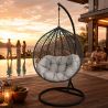 Hängesessel California Grey, Entspannungssessel zum Aufhängen, für Garten oder Wohnzimmer, komfortabel, 3D-Rattan