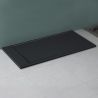 Duschwanne, Marmor-Verbundwerkstoff, verdeckter Abfluss, Höhe 3 cm, Anthrazit matt, Maße: 80–90 × 120 cm, GEO10