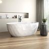 Freistehende Badewanne  Acryl, verchromtem Abfluss und Überlauf, außen glänzend weiß, innen matt weiß, 170 x 80 cm, Valencia