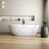 Freistehende Badewanne  Acryl, verchromtem Abfluss und Überlauf, außen glänzend weiß, innen matt weiß, 170 x 80 cm, Valencia