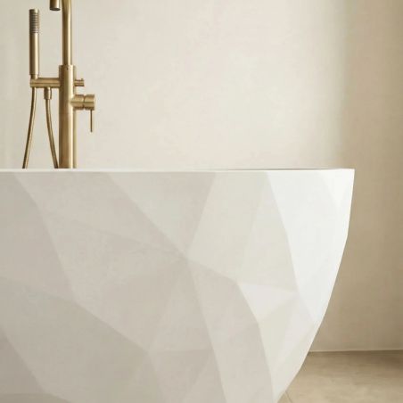 Freistehende Badewanne  Acryl, verchromtem Abfluss und Überlauf, außen glänzend weiß, innen matt weiß, 170 x 80 cm, Valencia